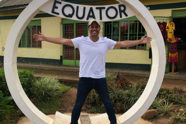Stand on the Equator in Uganda
